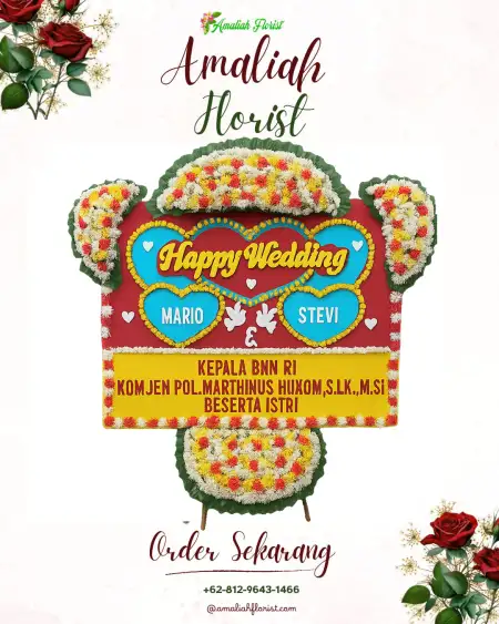 Papan Bunga Pernikahan Gebog